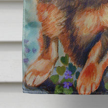 Load image into Gallery viewer, Dachshund chocolate and tan Long Haired Flag Canvas House Size
