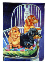 Load image into Gallery viewer, Dachshunds Two Red and a Black and Tan Flag Canvas House Size