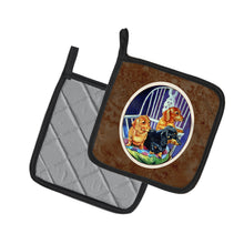 Load image into Gallery viewer, Dachshund Two Red and a Black and Tan Pot Holders - Set of 2 Decorative Kitchen Helpers | Made in the USA 7025PTHD