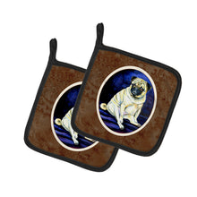 Load image into Gallery viewer, Fawn Pug Penny for your thoughts Pot Holders - Set of 2 Decorative Kitchen Helpers | Made in the USA 7026PTHD