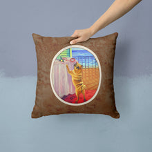 Load image into Gallery viewer, Helping Himself Fawn Pug Throw Pillow - 14x14 Decorative Pillow – Art for Your Home &amp; Patio 7027PW1414