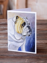 Load image into Gallery viewer, English Bulldog Greeting Cards -  Blank Note Cards – 8-Pack of Artist-Designed Cards with Envelopes