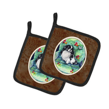 Load image into Gallery viewer, Japanese Chin in Momma's Chair Pot Holders - Set of 2 Decorative Kitchen Helpers | Made in the USA 7034PTHD