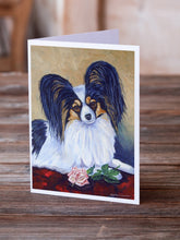 Load image into Gallery viewer, Papillon A Rose for you Greeting Cards -  Blank Note Cards – 8-Pack of Artist-Designed Cards with Envelopes