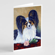 Load image into Gallery viewer, Papillon A Rose for you Greeting Cards -  Blank Note Cards – 8-Pack of Artist-Designed Cards with Envelopes
