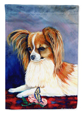 Load image into Gallery viewer, Sable Papillon with a Butterfly and rose Flag Canvas House Size