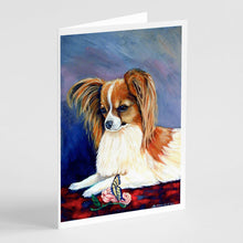 Load image into Gallery viewer, Papillon Rose and Butterfly Greeting Cards -  Blank Note Cards – 8-Pack of Artist-Designed Cards with Envelopes