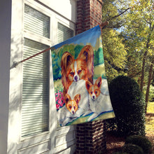 Load image into Gallery viewer, Papillon Momma's Love Flag Canvas House Size
