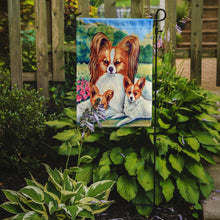 Load image into Gallery viewer, Papillon Momma's Love Garden Flag – Decorative Outdoor Yard Flag