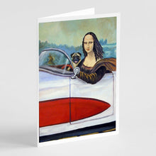 Load image into Gallery viewer, Fawn Pug and Mona Lisa Greeting Cards -  Blank Note Cards – 8-Pack of Artist-Designed Cards with Envelopes