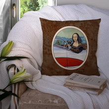 Load image into Gallery viewer, Fawn Pug and Mona Lisa Throw Pillow - 14x14 Decorative Pillow – Art for Your Home &amp; Patio 7043PW1414