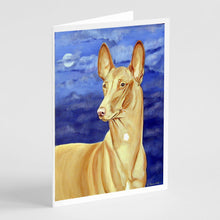 Load image into Gallery viewer, Pharaoh Hound Greeting Cards -  Blank Note Cards – 8-Pack of Artist-Designed Cards with Envelopes
