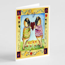 Load image into Gallery viewer, Pug LOVE Pug Love Valentine's Day Greeting Cards -  Blank Note Cards – 8-Pack of Artist-Designed Cards with Envelopes