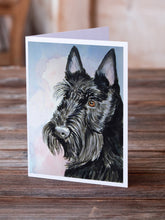 Load image into Gallery viewer, Scottish Terrier Greeting Cards -  Blank Note Cards – 8-Pack of Artist-Designed Cards with Envelopes