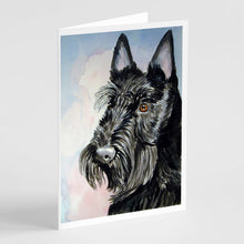 Load image into Gallery viewer, Scottish Terrier Greeting Cards -  Blank Note Cards – 8-Pack of Artist-Designed Cards with Envelopes