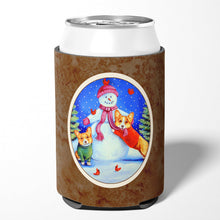 Load image into Gallery viewer, Snowman with Corgi Can or Bottle Hugger 7048CC