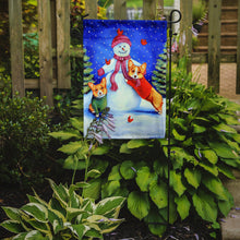 Load image into Gallery viewer, Snowman with Corgi Garden Flag – Decorative Outdoor Yard Flag