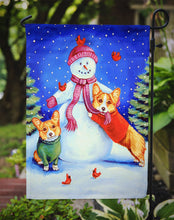 Load image into Gallery viewer, Snowman with Corgi Garden Flag – Decorative Outdoor Yard Flag