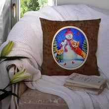 Load image into Gallery viewer, Snowman with Corgi Throw Pillow - 14x14 Decorative Pillow – Art for Your Home &amp; Patio 7048PW1414