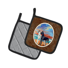 Load image into Gallery viewer, At sunset Great Dane Harlequin and Black Pot Holders - Set of 2 Decorative Kitchen Helpers | Made in the USA 7051PTHD
