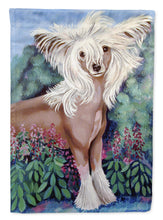 Load image into Gallery viewer, Chinese Crested in flowers  Flag Canvas House Size