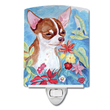 Load image into Gallery viewer, Chihuahua in flowers Ceramic Night Light 7053CNL