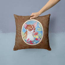Load image into Gallery viewer, Chihuahua in flowers Throw Pillow - 14x14 Decorative Pillow – Art for Your Home &amp; Patio 7053PW1414