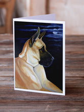 Load image into Gallery viewer, Fawn Great Dane in the Moonlight  Greeting Cards -  Blank Note Cards – 8-Pack of Artist-Designed Cards with Envelopes