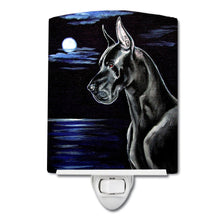 Load image into Gallery viewer, Black Great Dane in the Moonlight Ceramic Night Light 7060CNL