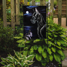 Load image into Gallery viewer, Moonlight Black Great Dane Garden Flag – Decorative Outdoor Yard Flag
