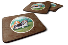 Load image into Gallery viewer, Basset Hound Double Trouble Coasters - Set of 4 Lightweight Foam, Absorbent Drink Coasters 7061FC