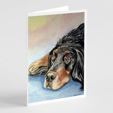 Load image into Gallery viewer, Gordon Setter Waiting on Mom  Greeting Cards -  Blank Note Cards – 8-Pack of Artist-Designed Cards with Envelopes