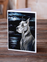 Load image into Gallery viewer, Great Dane Moonlight  Greeting Cards -  Blank Note Cards – 8-Pack of Artist-Designed Cards with Envelopes