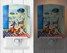 Load image into Gallery viewer, Lady with her Boxer Ceramic Night Light 7068CNL