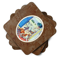 Load image into Gallery viewer, Lady with her Boxer Foam Coaster  7068FC