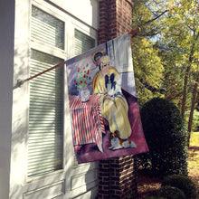 Load image into Gallery viewer, Lady with her Papillon Flag Canvas House Size