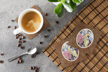 Load image into Gallery viewer, Lady with her Papillon Foam Coaster  7069FC