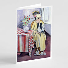 Load image into Gallery viewer, Lady with her Papillon  Greeting Cards -  Blank Note Cards – 8-Pack of Artist-Designed Cards with Envelopes