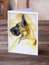 Load image into Gallery viewer, Fawn Great Dane Greeting Cards -  Blank Note Cards – 8-Pack of Artist-Designed Cards with Envelopes