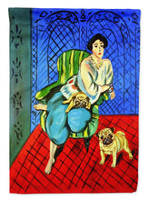 Load image into Gallery viewer, Lady with her  Pug Flag Canvas House Size