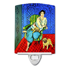 Load image into Gallery viewer, Lady with her  Fawn Pug Ceramic Night Light 7072CNL