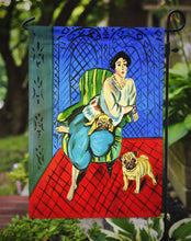 Load image into Gallery viewer, Lady with her  Pug Garden Flag – Decorative Outdoor Yard Flag