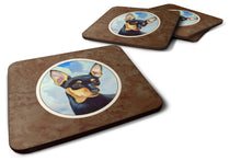 Load image into Gallery viewer, Min Pin Black and Tan Foam Coaster  7073FC