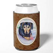 Load image into Gallery viewer, Black and Cream Dachshund Can or Bottle Hugger 7076CC