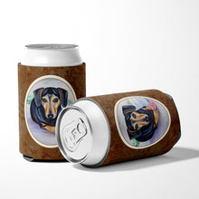 Load image into Gallery viewer, Black and Cream Dachshund Can or Bottle Hugger 7076CC