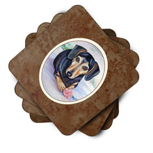 Load image into Gallery viewer, Black and Cream Dachshund Foam Coaster  7076FC