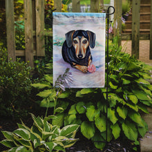 Load image into Gallery viewer, Black and Cream Dachshund Garden Flag – Decorative Outdoor Yard Flag
