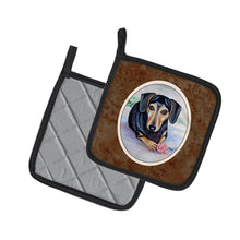 Load image into Gallery viewer, Black and Cream Dachshund Pot Holders - Set of 2 Decorative Kitchen Helpers | Made in the USA 7076PTHD