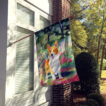 Load image into Gallery viewer, Corgi Springtime in the Garden Flag Canvas House Size