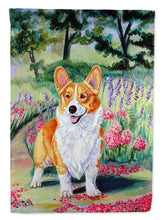 Load image into Gallery viewer, Corgi Springtime in the Garden Flag Canvas House Size